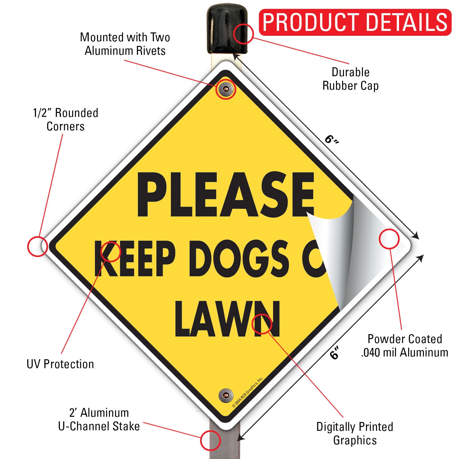 „No Pooping Dog“ Schild Für Garten & Hof – Doppelseitig, Wetterfest