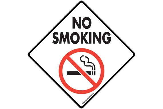 Warning! No Smoking Cigarettes With Symbol Aluminum Sign or Vinyl Sticker