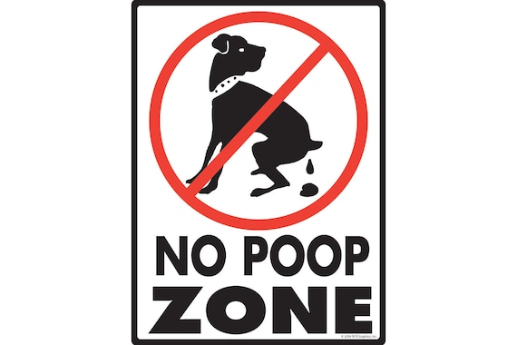 „No Dog Pooping“ Schild Mit Metallpfahl – 17,8 X 54,9 Cm, Aluminium, Für Garten, Rasen & Nachbarschaft