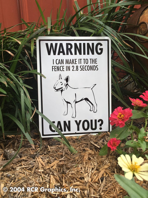 2 Count Warning Property Protected by a Bull Terrier Laminated Dog Sign w/Decal 