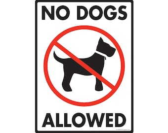 Geen honden toegestaan Buitenkant van de tuin Roestvrije honden Niet toegestaan Aluminium bord Weerbestendig en UV-beschermd - 9 x 12