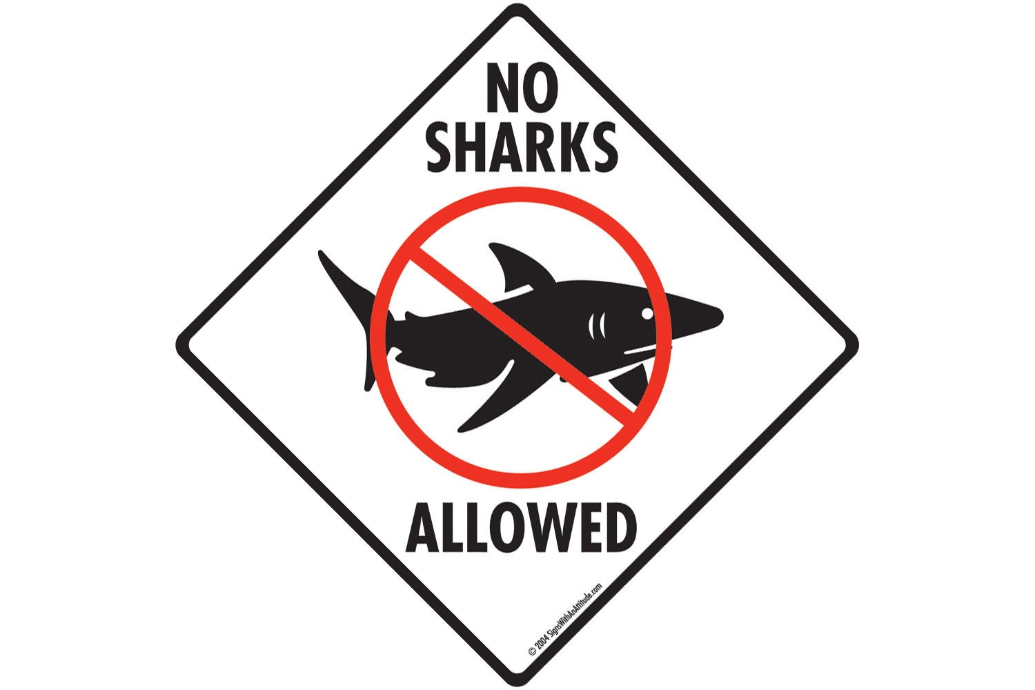 No Sharks Allowed Aluminum Shark Sign or Vinyl Sticker - Etsy