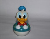Small vintage roly poly Donald Duck toy, plastic 1970s 1960s