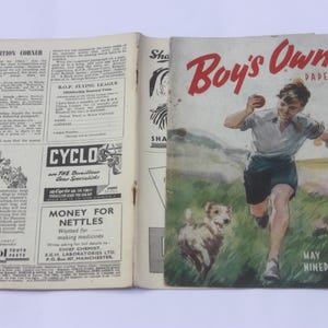 Vintage Boy&#39;s Own Paper May 1948 back cover missing 1940s adverts 1940s bicycles, vintage magazines, boys story paper