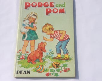 Vintage kinderboek Podge & Pom Dean 1970 HB Little Poppet-serie, prentenboeken, dierenstoeis, kattenverhalen, ondeugende huisdieren