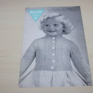 Vintage girl's knitting pattern, cardigan, Bestway pattern, 1940s 1950s, girl's knitwear, vintage child's cardigan, 1950s clothing image 1