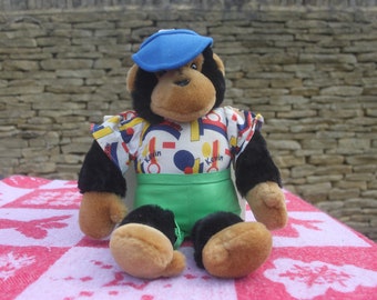 Vintage large plush toy chimp Kevin PG Tips 40 cms monkey soft toy, advertising soft toy, stuffed toys, children's toy, companion toy