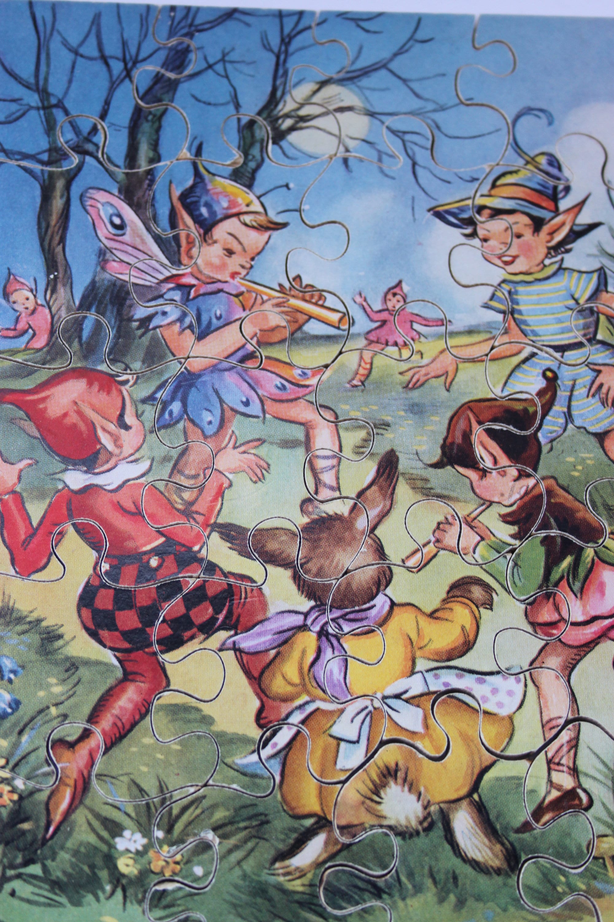 Pixies Rabbit Vintage Wooden Children's Jigsaw Puzzle, Victory 1930s, Elves Pixies ...
