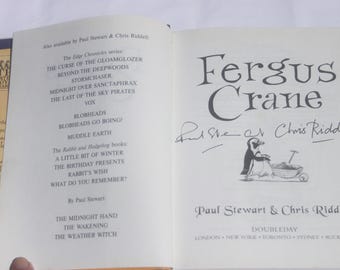 Children's book Fergus Crane Paul Stewart Chris Riddell Signed copy first edition, dustwrapper map, young adult, fantasy fiction