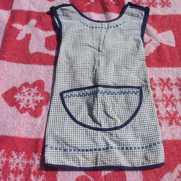 Vintage handmade small child's dress or pinafore also for baby doll teddy bear, children's clothing, little girl's clothing