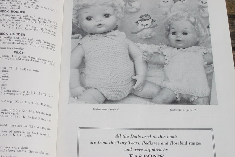 Vintage Doll's Clothes Knitting Patterns, Hayfield Doll's Fashions