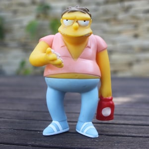 Figura de acción de los Simpson, coleccionables de personajes de películas de televisión, juguete Nelson Muntz Burger King, brazo móvil, 2000, cómics de dibujos animados para niños