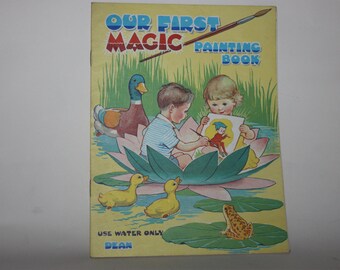 Our first magic painting book, Dean, unused, 1960s, children's activity books, toy drawing water colours, pictures children fun