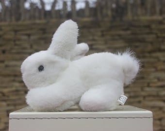 Vintage soft toy white bunny rabbit Salco Toys 19 cms long, plush toy children's toy soft toys, rabbit toys. bunny toys, bunny collectables