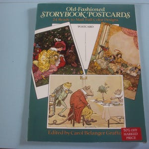 Cartes postales illustrées vintage Old Fashioned Storybook Postcards Dover 1985, cartes postales pour enfants, illustrations en couleur, Rackham, Dulac