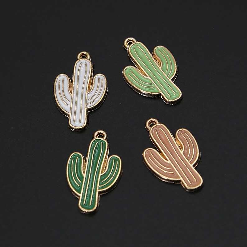 10pcs Charms Silver Cactus Plant Charm Pendant DIY Alloy Jewelry Making Supplies