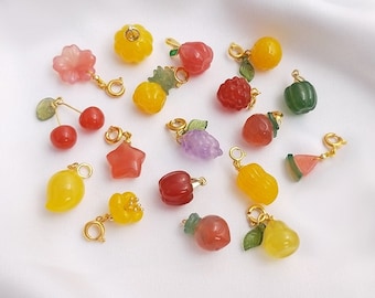 1PC Genuine carving vegetable Natural Candy Agate Fruit Pendant,Flower Pendant,Earring Pendant,Gemstone Pendant