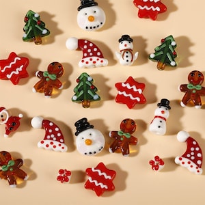 Gingerbread Man Santa Claus Christmas Tree Series Glass Beads DIY Beaded Material Necklace Bracelet Jewelry Accessories