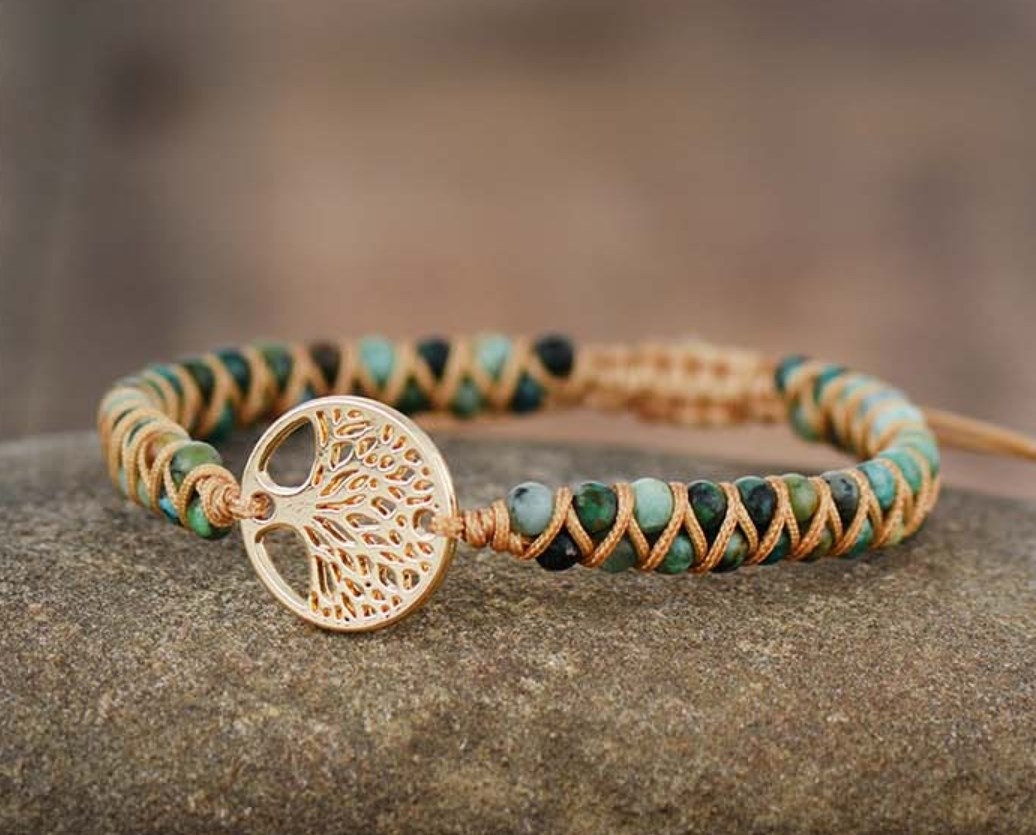 African turquoise tree of life bracelet deals