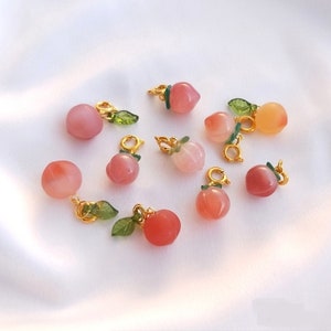 Nanjiang Agate Peach Pendant,Jewelry Supply,Necklace Pendant,Peach Charms,Gemstone Charms,Peach Earring Jade Pendant send randomly