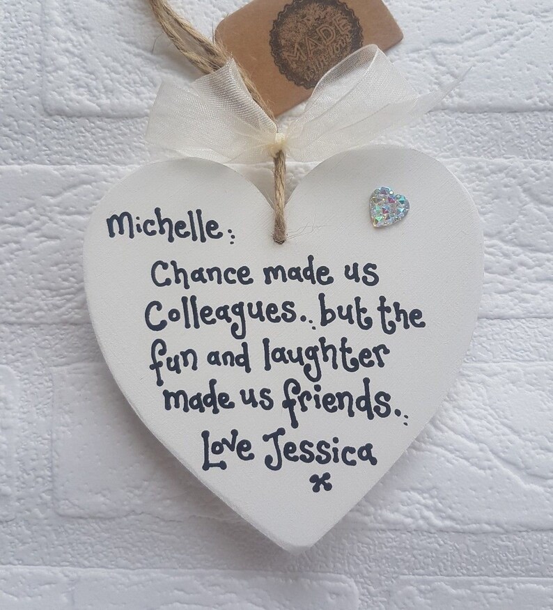 Chance Made Us Colleagues Heart Work Leaving Gift Personalised Etsy