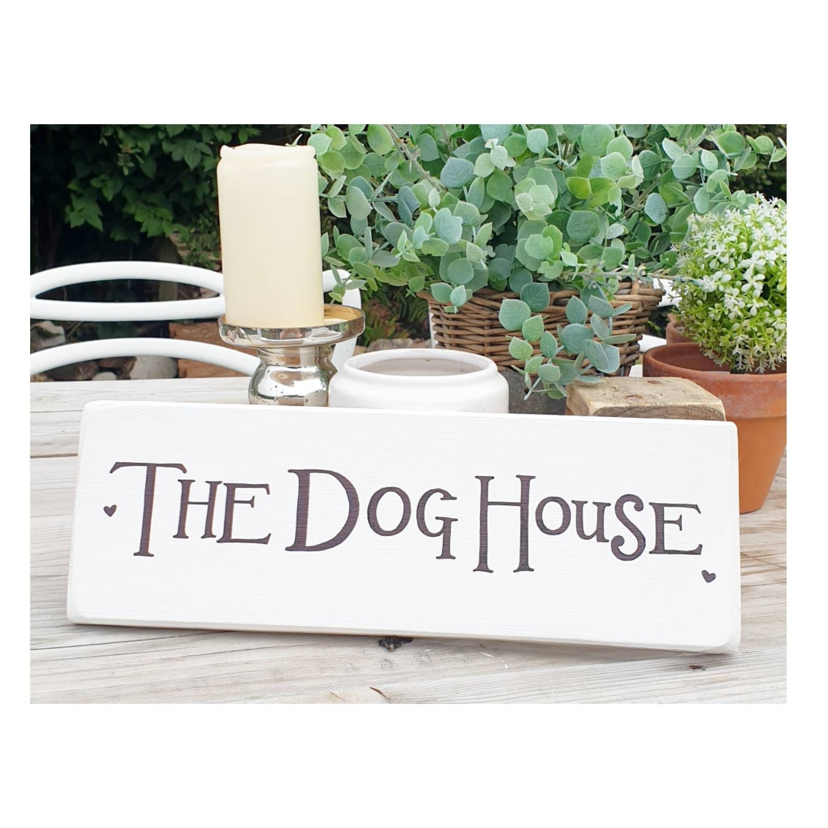 Handpainted Hand drawn ' The Dog House' Sign