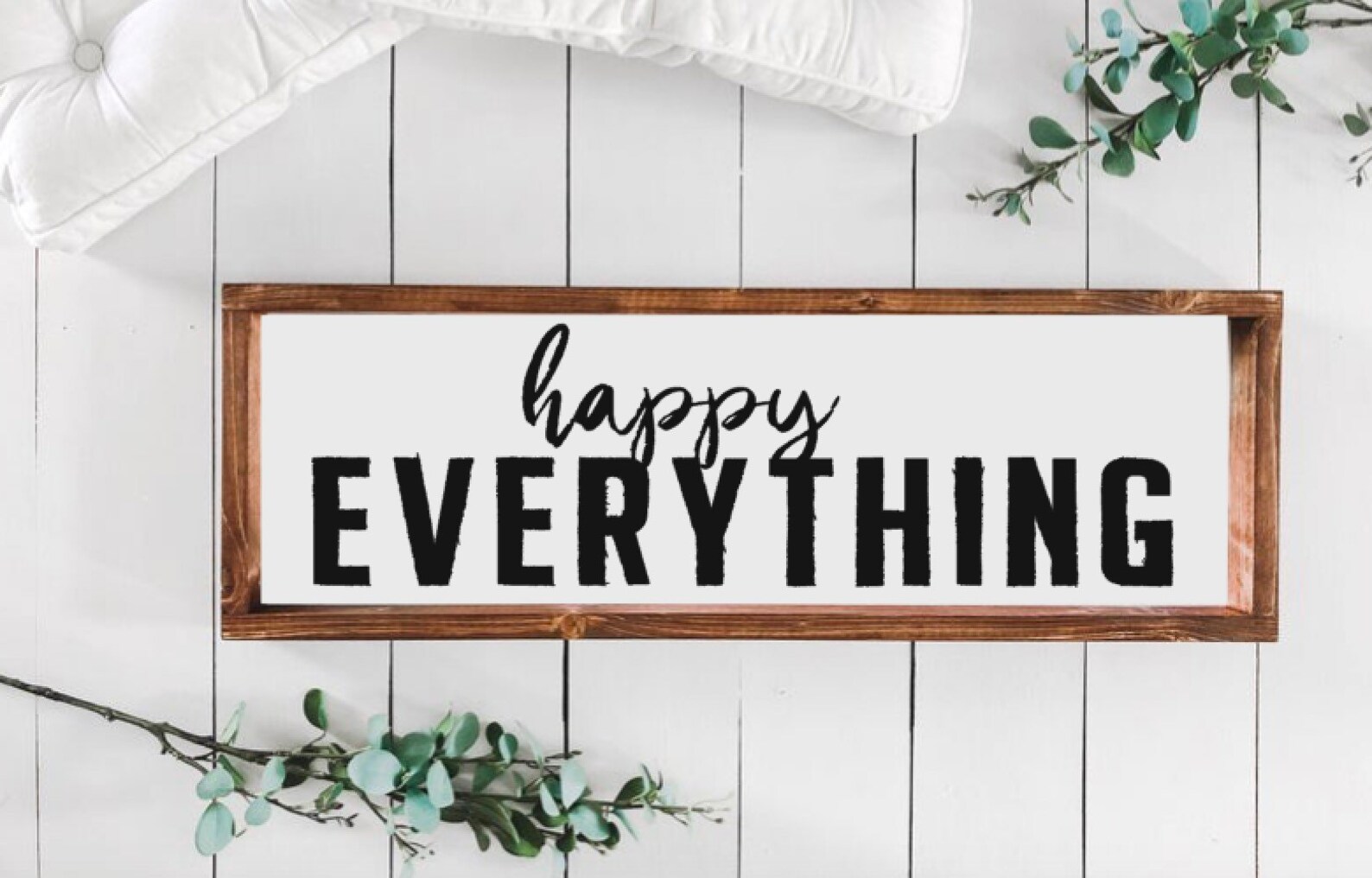 Happy Everything Wooden Sign Modern Farmhouse Home Sign Etsy Australia