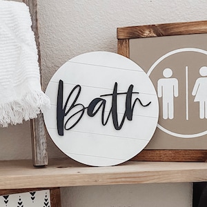 Shiplap word sign | Bathroom Sign | Home Decor | Round Sign | Farmhouse | Shiplap | Housewarming Gift | Faith Sign| Kid’s Bathroom