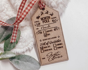 Personalized Christmas Wood Tag from Santa | Santa Gift Tag | Special Delivery Wooden Tag | Wood Gift Tag