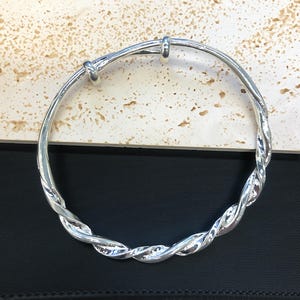 Hammered Mobius Bangle, Twisted Silver Bangle, Two Strand Silver Bracelet Bangle, Silver Bangle, Silver Bracelet Bangle, Handmade Bracelet