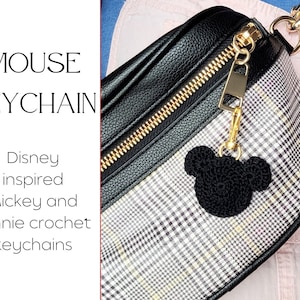 Mickey/Minnie Inspired Keychain - Minnie Keychain - Mickey Mouse Keychain - Disney Inspired Keychain - Mickey Bag Charm - Disneyland Gift