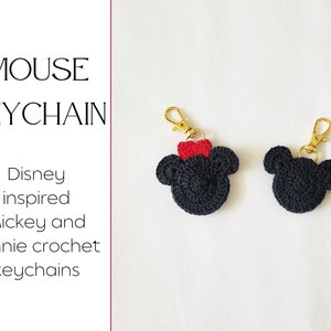 Mickey/Minnie Character Keychain - Disney Keychain - Mouse Bag Charm - Mickey Keychain - Minnie Mouse Keychain - Mickey Ears Keychain