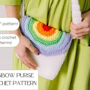 Crochet Purse Rainbow Pattern - Crochet Bag Pattern - Beginner Friendly - DIY Crochet Bag - Crochet Purse Pattern PDF - Crochet Kids Bag