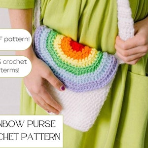 Rainbow Crochet Purse Pattern - Crochet Purse Pattern - Crochet Bag Pattern - Kids Crochet Purse - Crochet Purse - Crochet Pattern