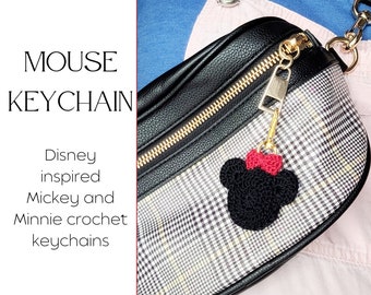 Llavero de Mickey/Minnie Mouse - Llavero de ratón - Regalo de Disney - Llavero de orejas de ratón - Fanny Pack Charm - Llavero de ratón inspirado en Disney