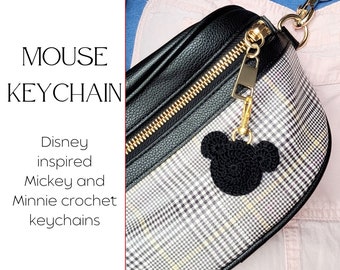 Mickey/Minnie Inspired Keychain - Minnie Keychain - Mickey Mouse Keychain - Disney Inspired Keychain - Mickey Bag Charm - Disneyland Gift