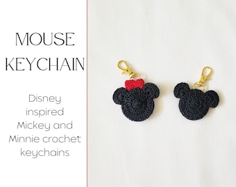 Mickey/Minnie Charakter Schlüsselanhänger - Disney Schlüsselanhänger - Maus Taschenanhänger - Mickey Schlüsselanhänger - Minnie Maus Schlüsselanhänger - Mickey Ohren Schlüsselanhänger