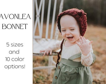 Avonlea Bonnet / Fall Bonnet / Crochet Baby Bonnet / Baby Bonnet / Toddler Bonnet / Crochet Bonnet / Gender Neutral Bonnet