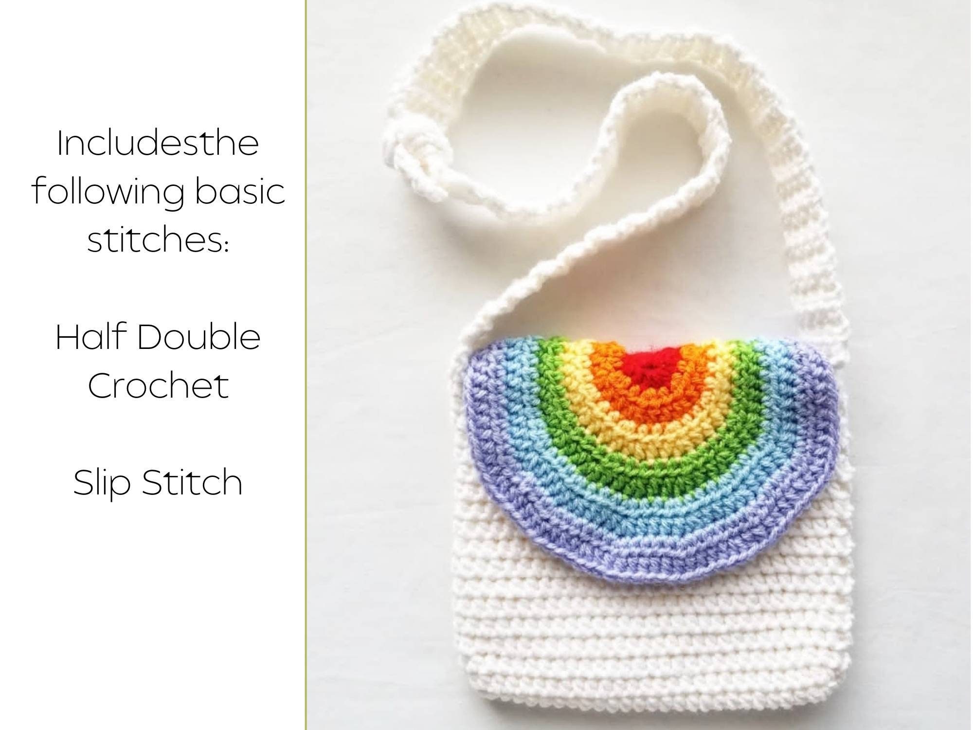 Rainbow Crochet Bag Pattern PDF Crochet Pattern Crochet Etsy