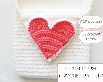 Crochet Heart Purse Pattern PDF - Crochet Bag Treny - Handbag Crochet Pattern - DIY Crochet Bag - Crochet Kids Bag - Beginner Friendly - DIY