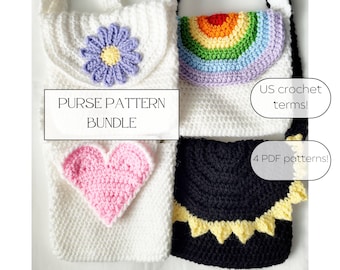 Crchet Kids Bag Pattern Bundle - Handbag Crochet Pattern - Crochet Bag For Girls - Begniner Friendly - DIY Crochet Bag - Crochet Pattern