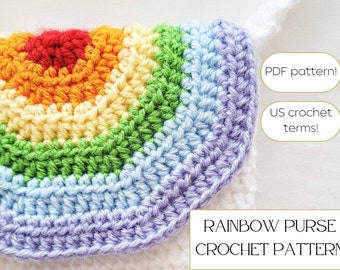 Rainbow Purse Crochet Pattern - Crochet Crossbody Bag - DIY Crochet Purse - PDF Pattern - Easy Crochet Bag - Boho Bag Pattern - Cross Body