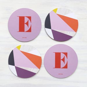 Juego de posavasos E: o elige tus propias letras o patrones del alfabeto