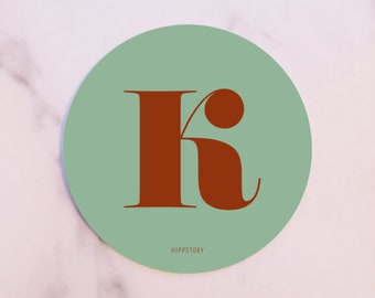 Letter J Coaster / Printed Wood / Scandinavian Design / Mix and match / Patterns and Alphabet Letters