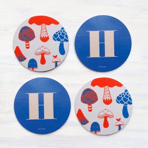 Juego de posavasos H: o elige tus propias letras o patrones del alfabeto