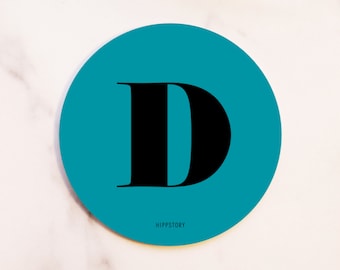 Letter D Coaster / Printed Wood / Scandinavian Design / Mix and match / Patterns and Alphabet Letters