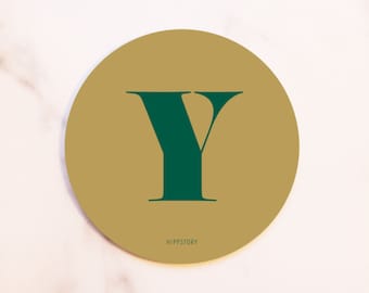 Letter Y Coaster / Printed Wood / Scandinavian Design / Mix and match / Patterns and Alphabet Letters