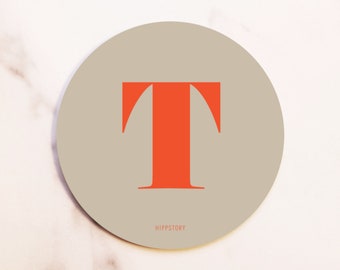 Letter T Coaster / Printed Wood / Scandinavian Design / Mix and match / Patterns and Alphabet Letters