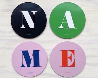 Name Coaster Set – pick the letters in your name!