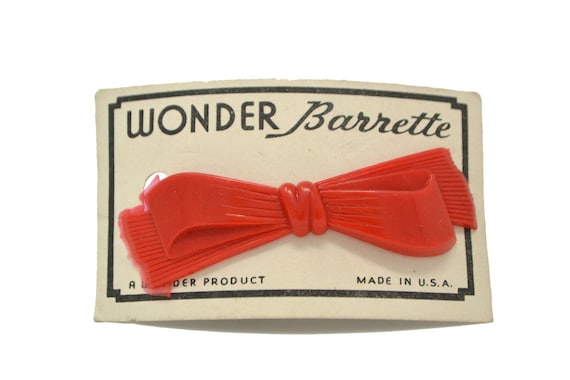 Maroon//Brown Wonder /"Bow/" Barrette Vintage Hair Barrettes Made in U.S.A